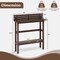 Costway 48" Outdoor Bar Table with Storage Shelf & Adjustable Foot Pads for Hot Tub Brown/Gray